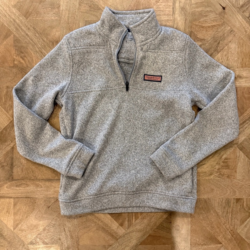 Boy’s Vinyard Vines Gray Quarter-Zip Sweater